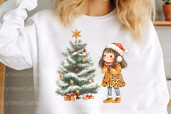 Leopard Girls Christmas Clipart Bundle - CraftNest - Digital Crafting and Art