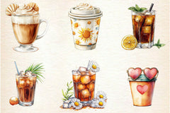 Summer Coffee Clipart Bundle - CraftNest - Digital Crafting and Art