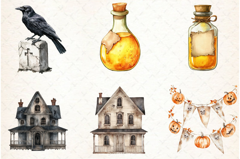 Neutral Halloween Clipart Bundle 6 - CraftNest - Digital Crafting and Art