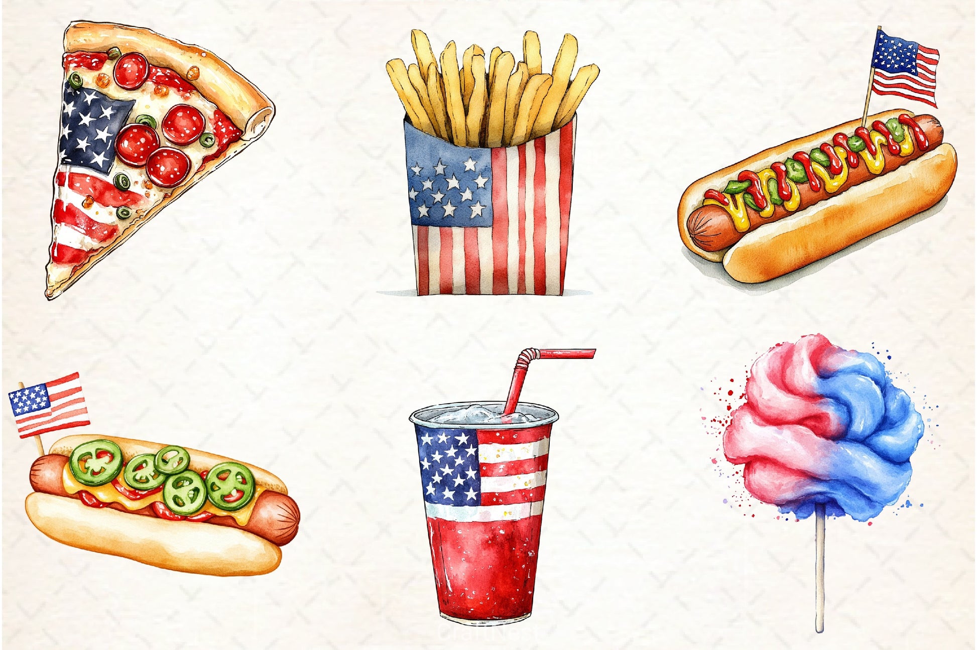 Fast Food 4th of July Clipart Bundle 1 - CraftNest - Digital Crafting and Art