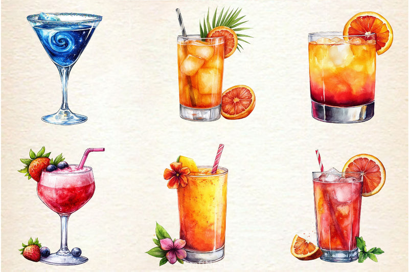 Summer Cocktail Clipart Bundle 2 - CraftNest - Digital Crafting and Art