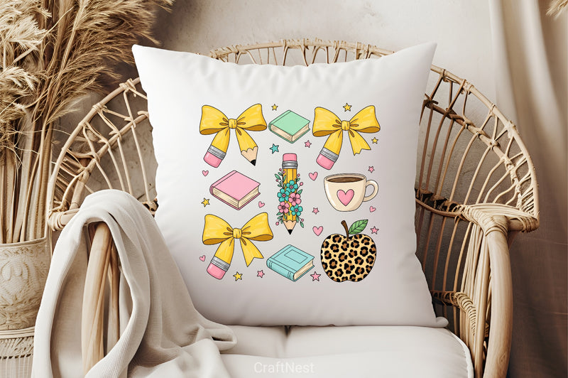 Back to School Teacher Bow Clipart Bundle - CraftNest - Digital Crafting and Art