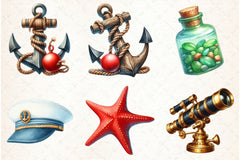 Nautical Decor Clipart Bundle - CraftNest - Digital Crafting and Art