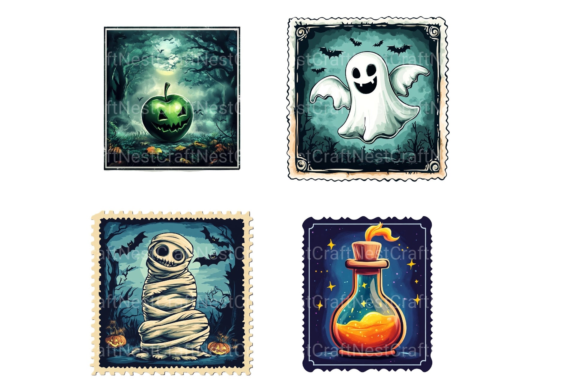 Cute Halloween Alphabet Clipart Bundle - CraftNest - Digital Crafting and Art