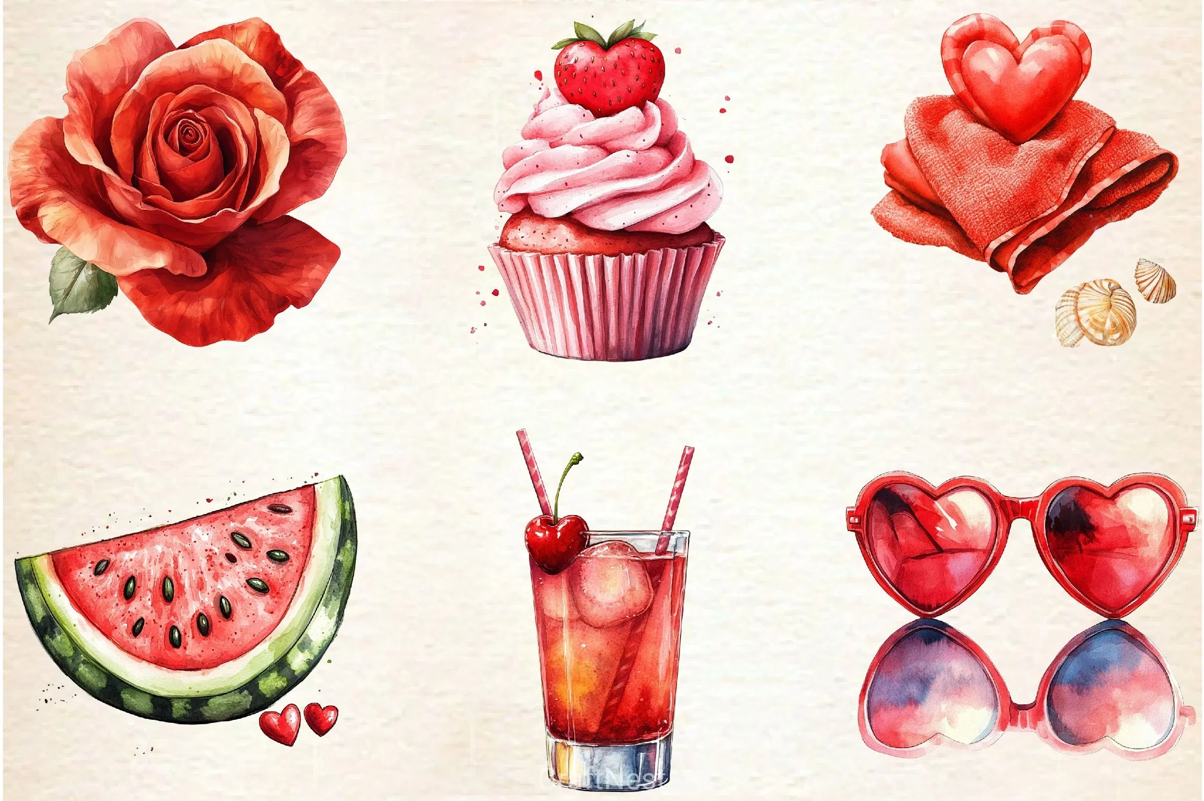 Summer Love Set Clipart Bundle - CraftNest - Digital Crafting and Art