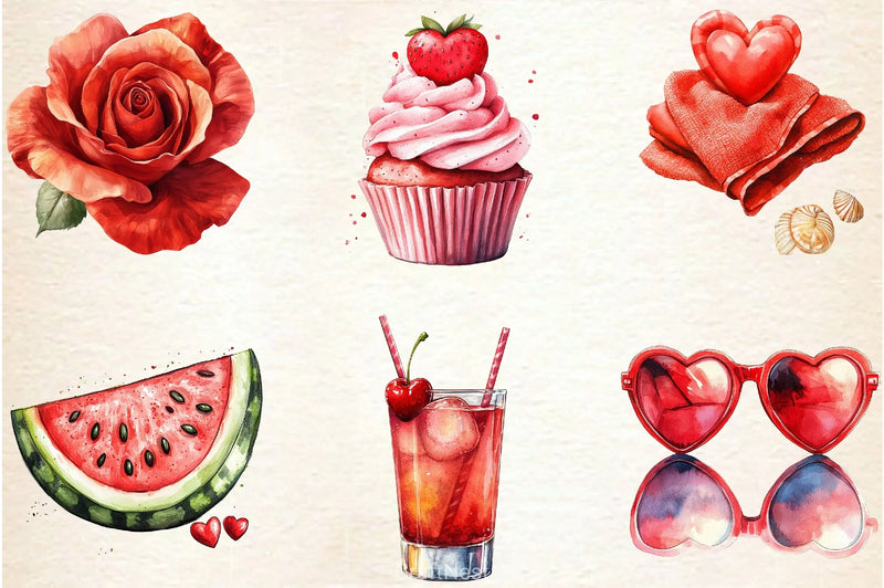 Summer Love Set Clipart Bundle - CraftNest - Digital Crafting and Art