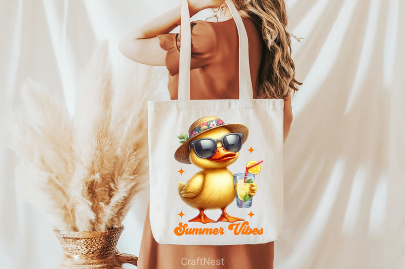 Summer Vibes Funny Duck Clipart Bundle - CraftNest - Digital Crafting and Art