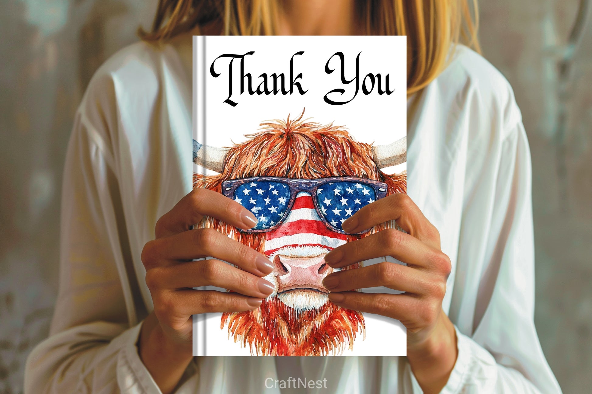 Patriotic Highland Cow Clipart Bundle 3 - CraftNest - Digital Crafting and Art