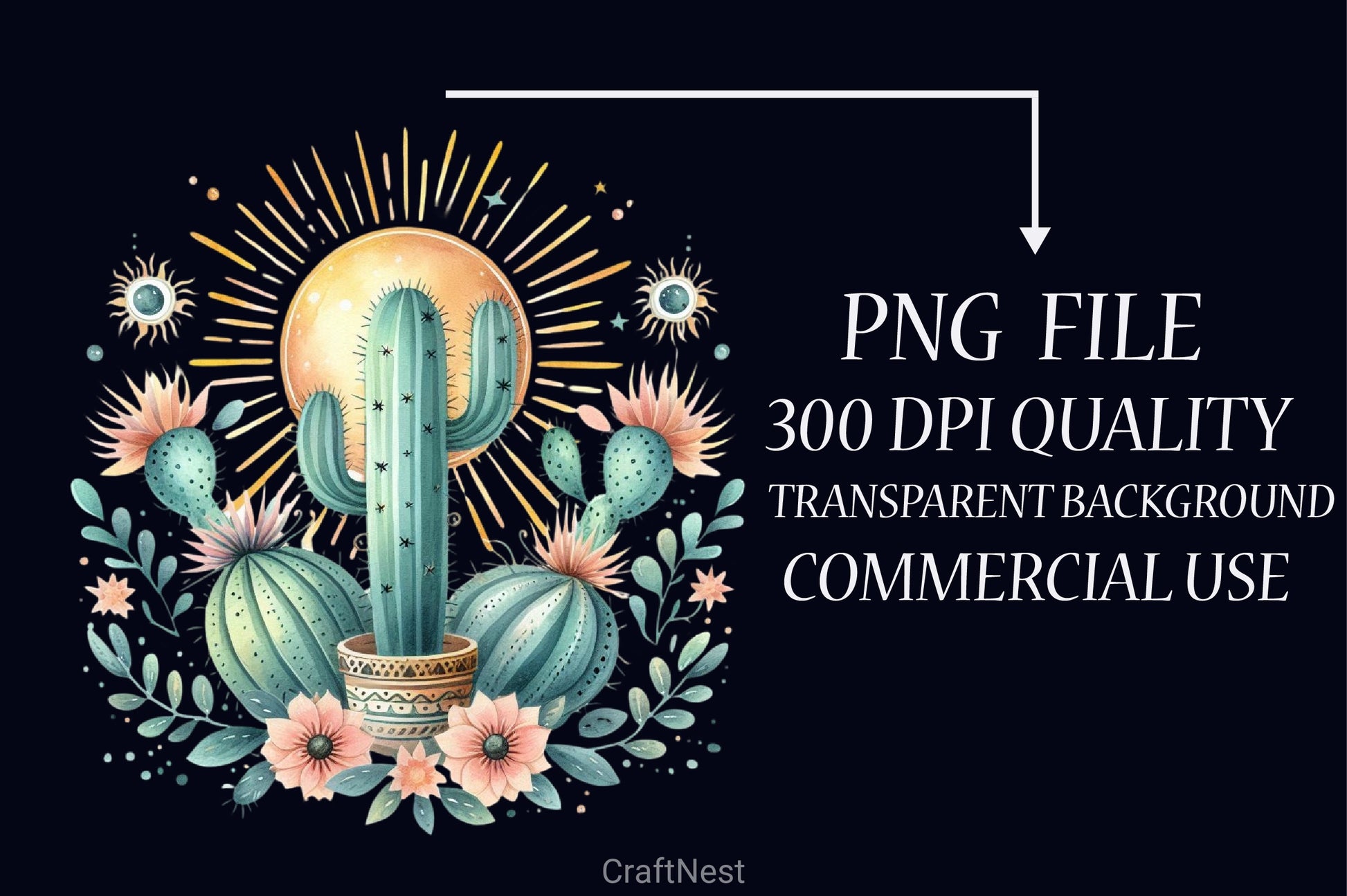 Summer Cactus Clipart Bundle 1 - CraftNest - Digital Crafting and Art