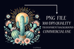 Summer Cactus Clipart Bundle 1 - CraftNest - Digital Crafting and Art