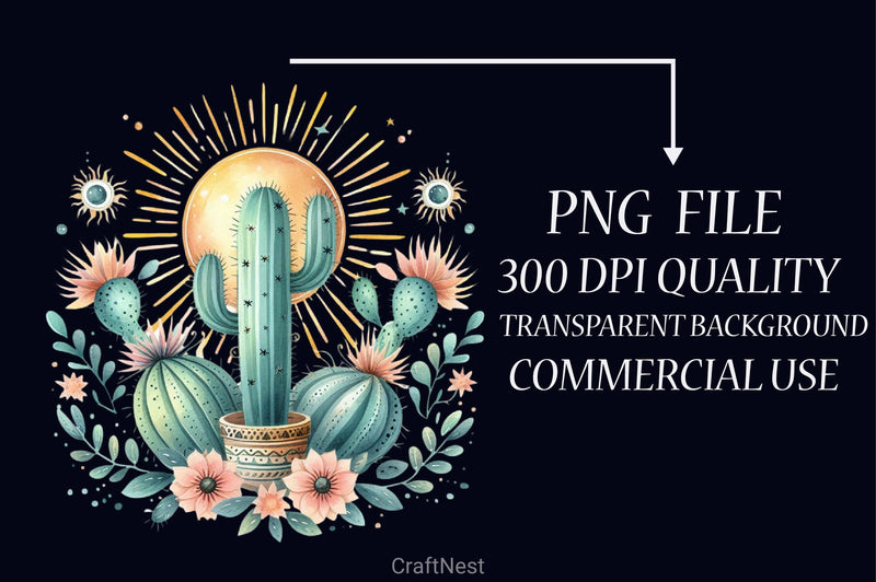 Summer Cactus Clipart Bundle 1 - CraftNest - Digital Crafting and Art