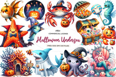Cute Halloween Undersea Clipart Bundle - CraftNest - Digital Crafting and Art