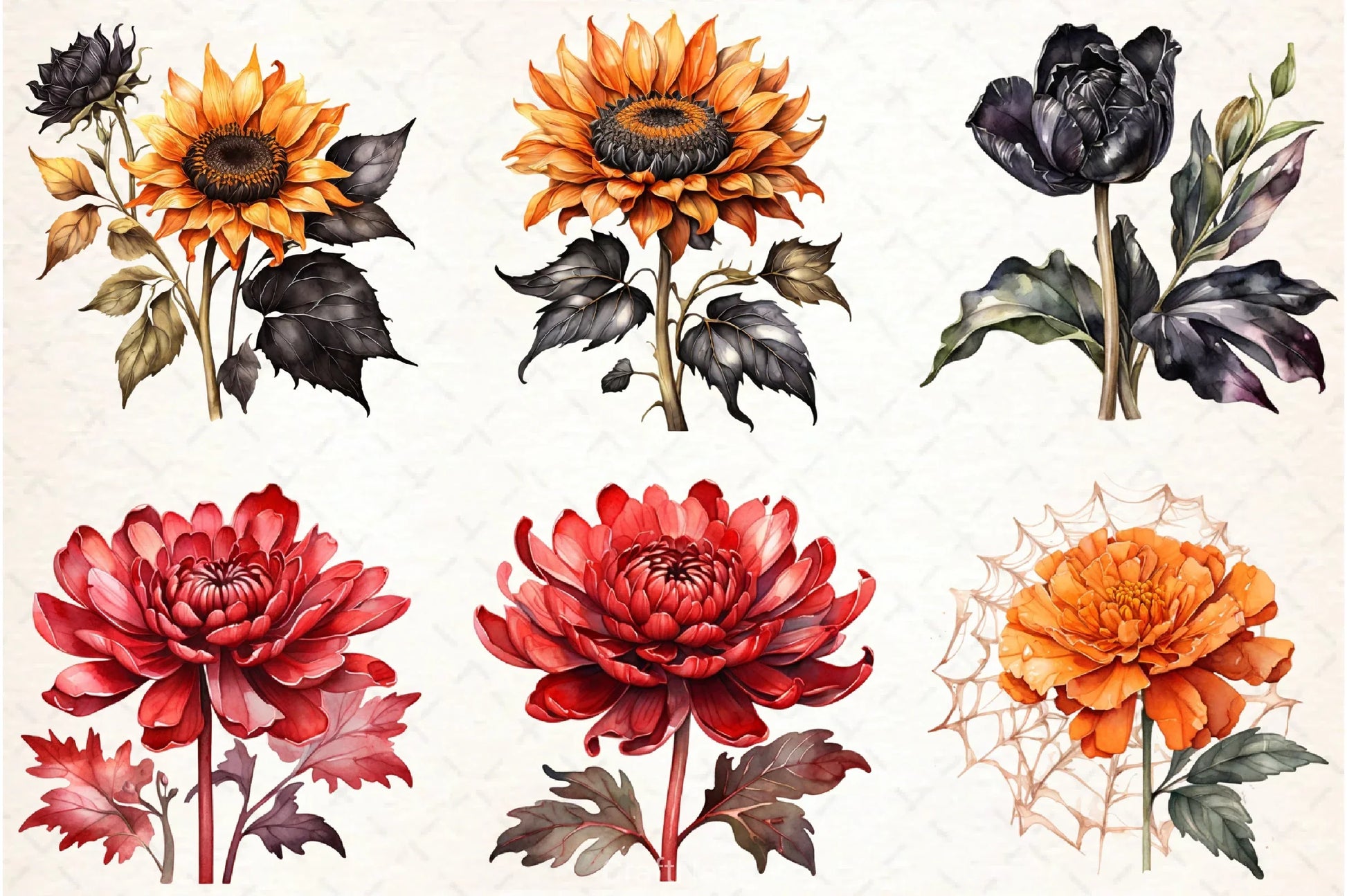 Halloween Flowers Clipart Bundle 3 - CraftNest - Digital Crafting and Art