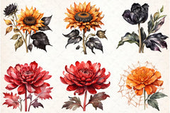 Halloween Flowers Clipart Bundle 3 - CraftNest - Digital Crafting and Art