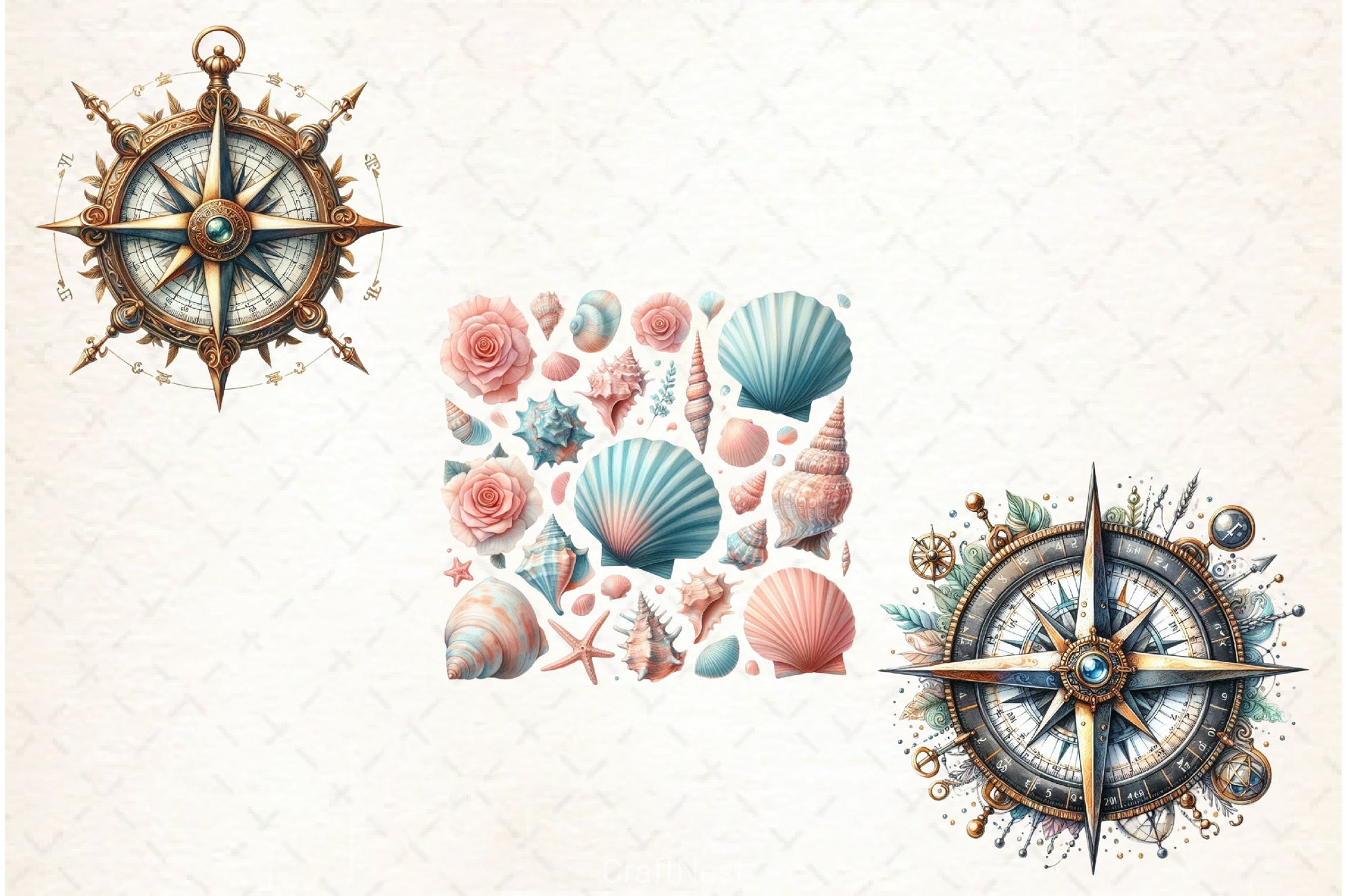 Nautical Summer Clipart Bundle 2 - CraftNest - Digital Crafting and Art