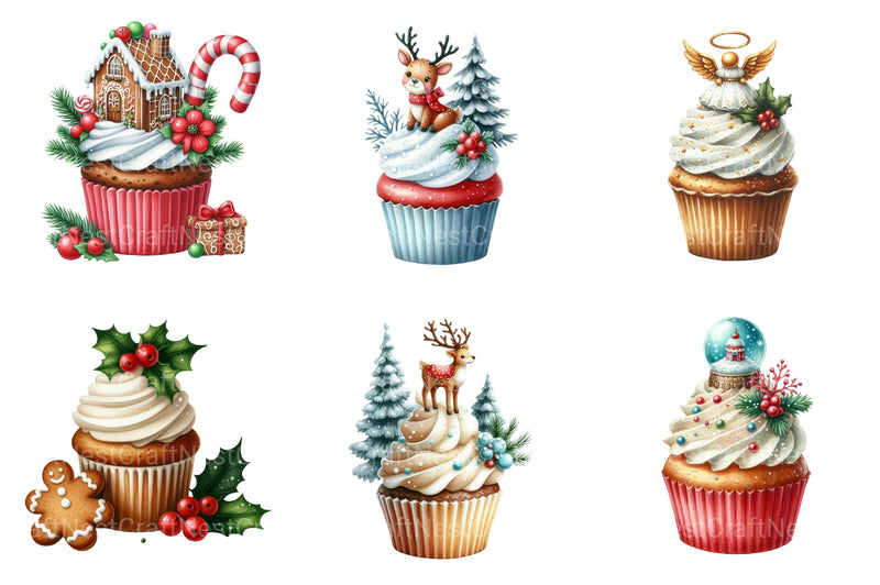 Christmas Cupcakes & Sweets Clipart Bundle - CraftNest - Digital Crafting and Art