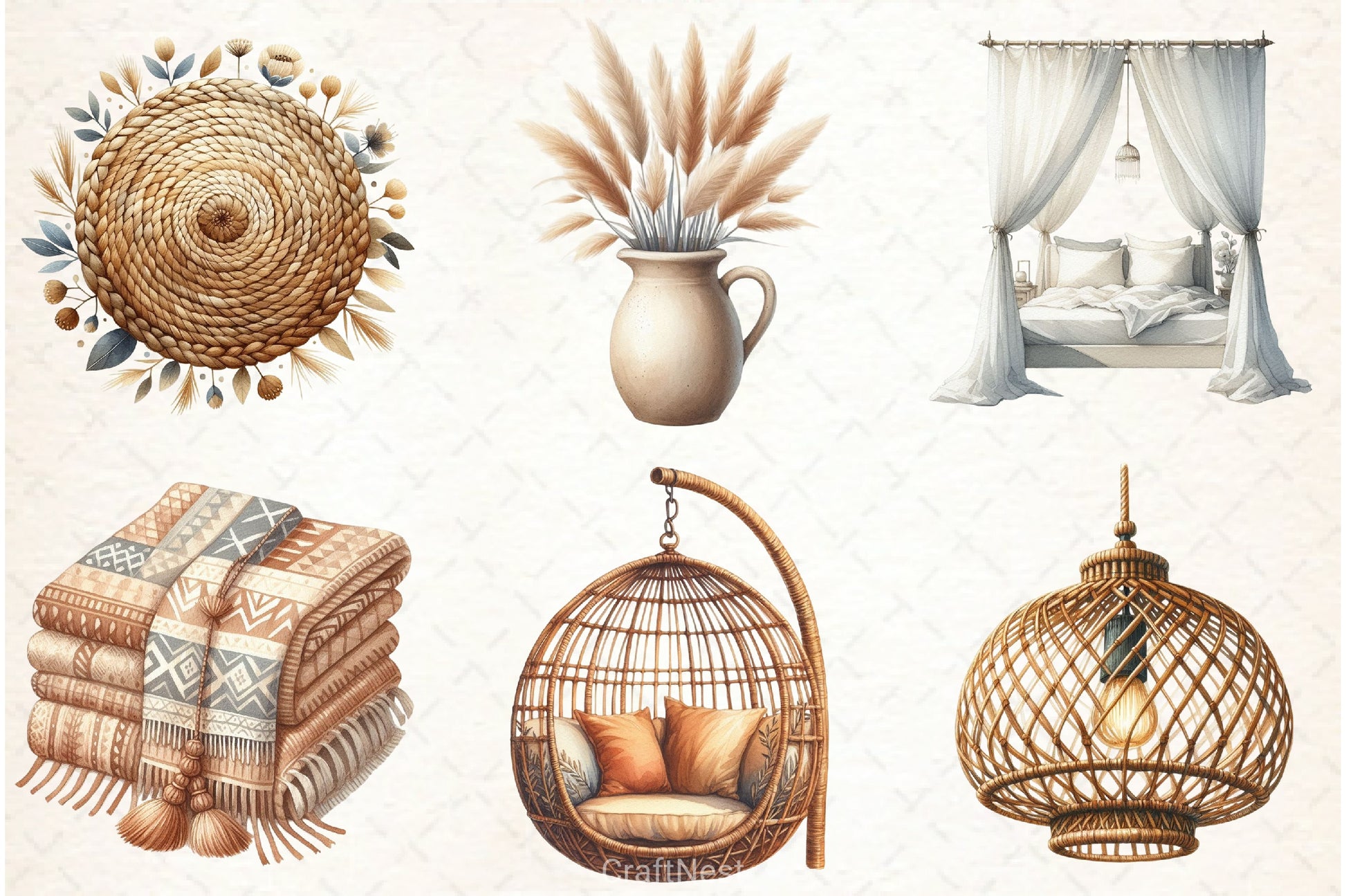 Boho Interior Clipart Bundle - CraftNest - Digital Crafting and Art