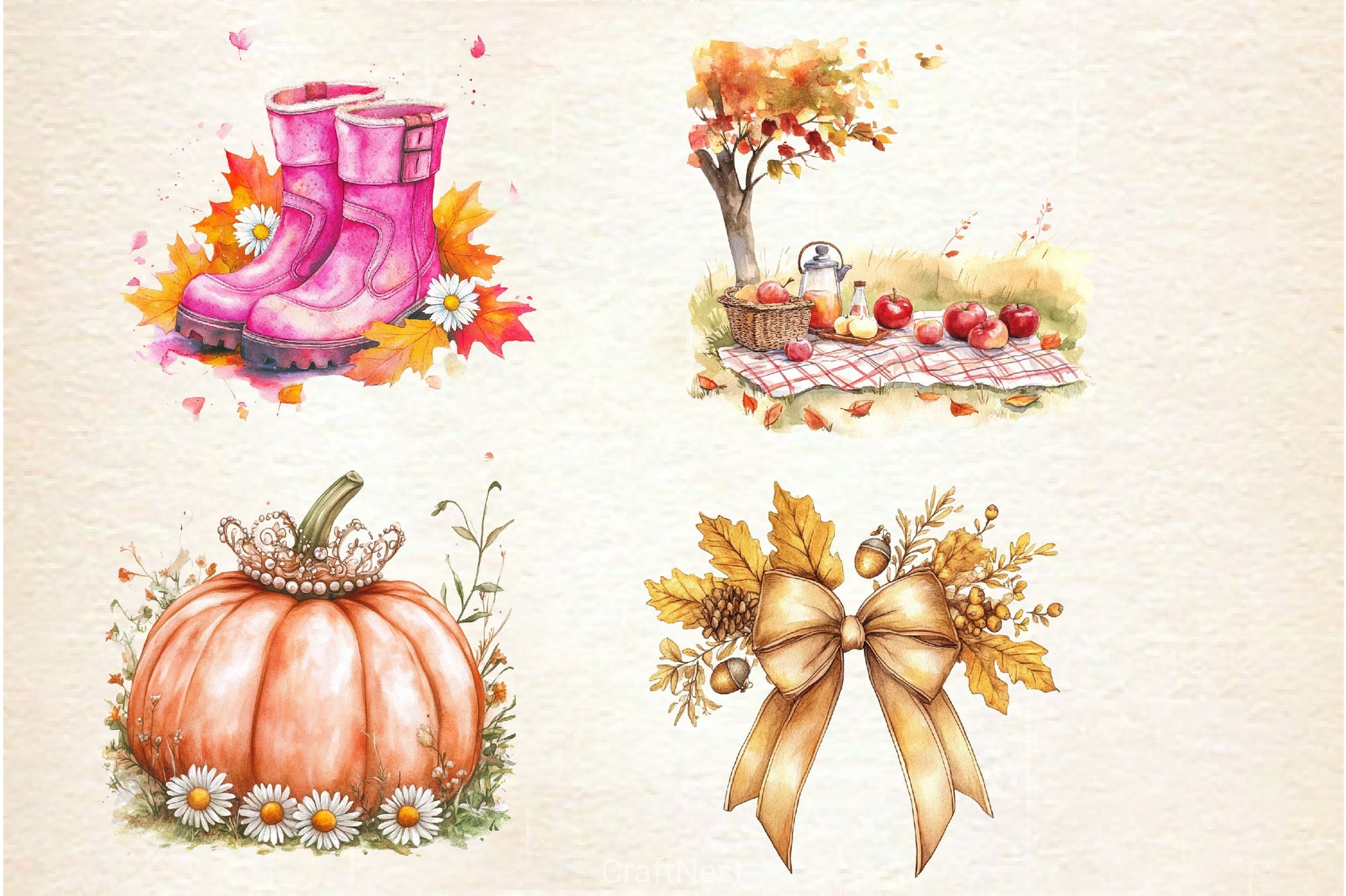 Cute Coquette Autumn Clipart Bundle 2 - CraftNest - Digital Crafting and Art