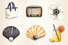 Ivory And Black Hello Summer Clipart Bundle - CraftNest - Digital Crafting and Art