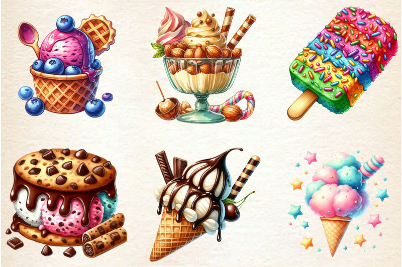 Summer Ice Cream Clipart Bundle 8 - CraftNest - Digital Crafting and Art