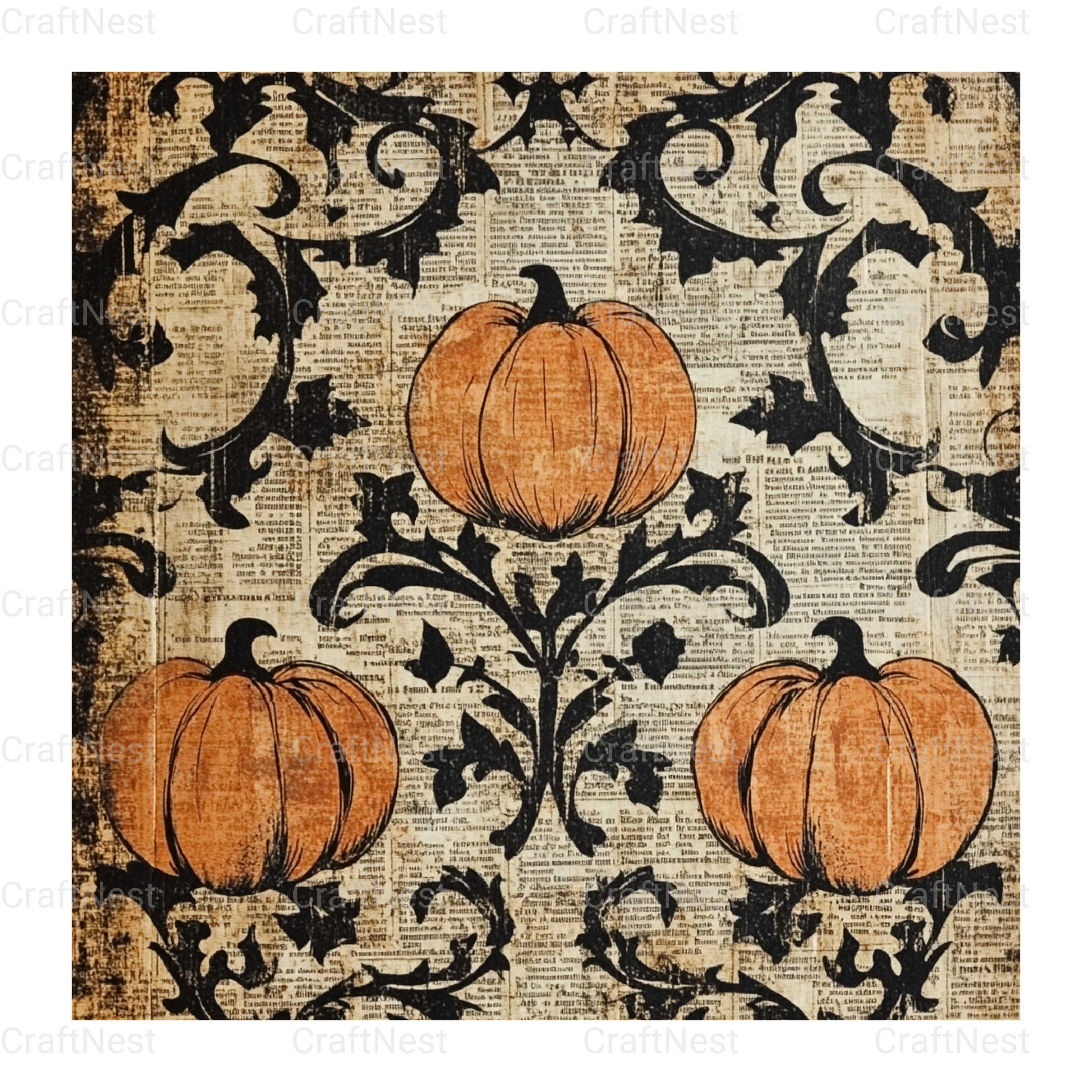 Halloween Damask Clipart Bundle - CraftNest - Digital Crafting and Art