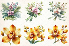 Orchid Clipart Bundle 3 - CraftNest - Digital Crafting and Art