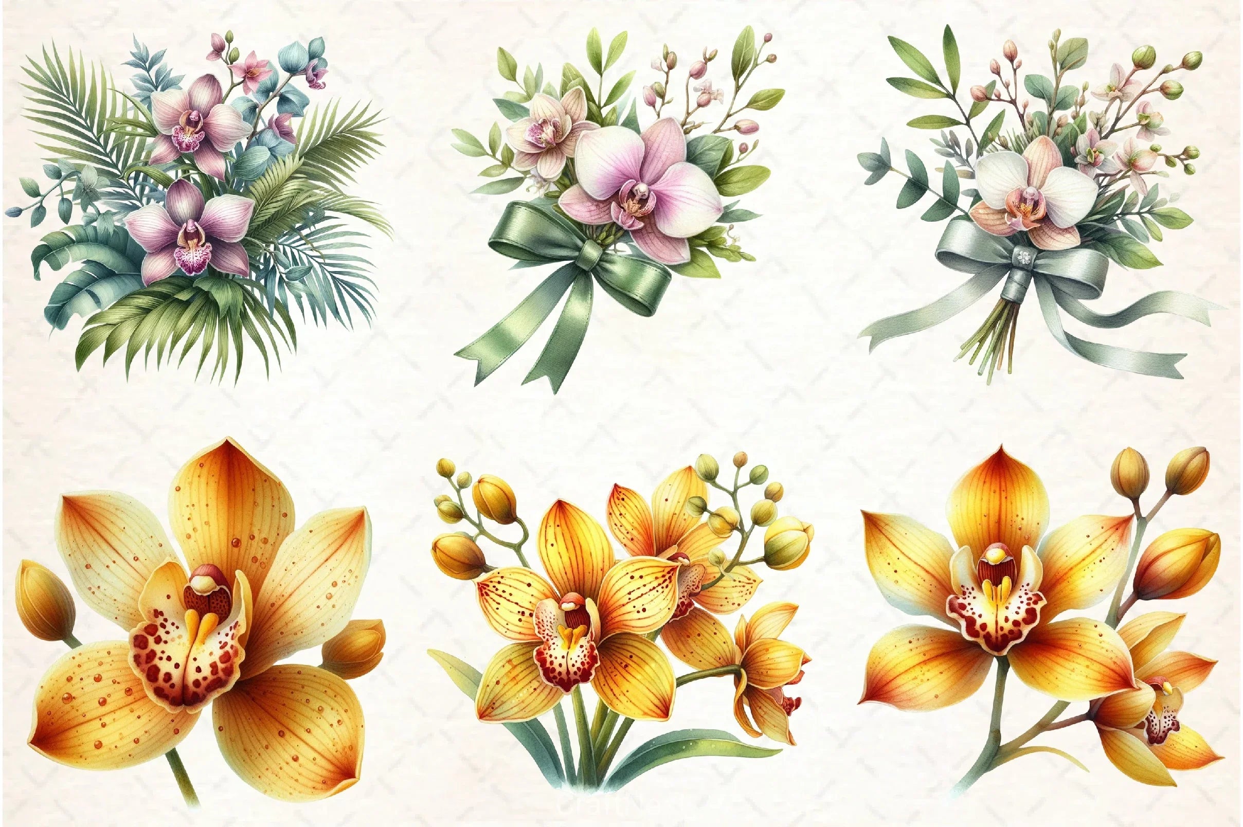 Orchid Clipart Bundle 3 - CraftNest - Digital Crafting and Art
