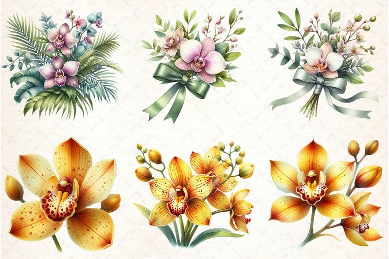 Orchid Clipart Bundle 3 - CraftNest - Digital Crafting and Art