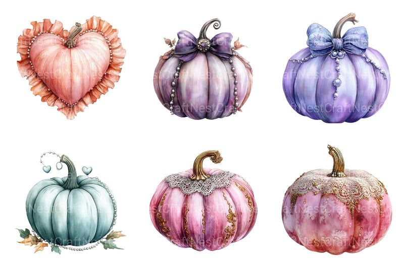 Aesthetic Coquette Pumpkin Clipart Bundle - CraftNest - Digital Crafting and Art