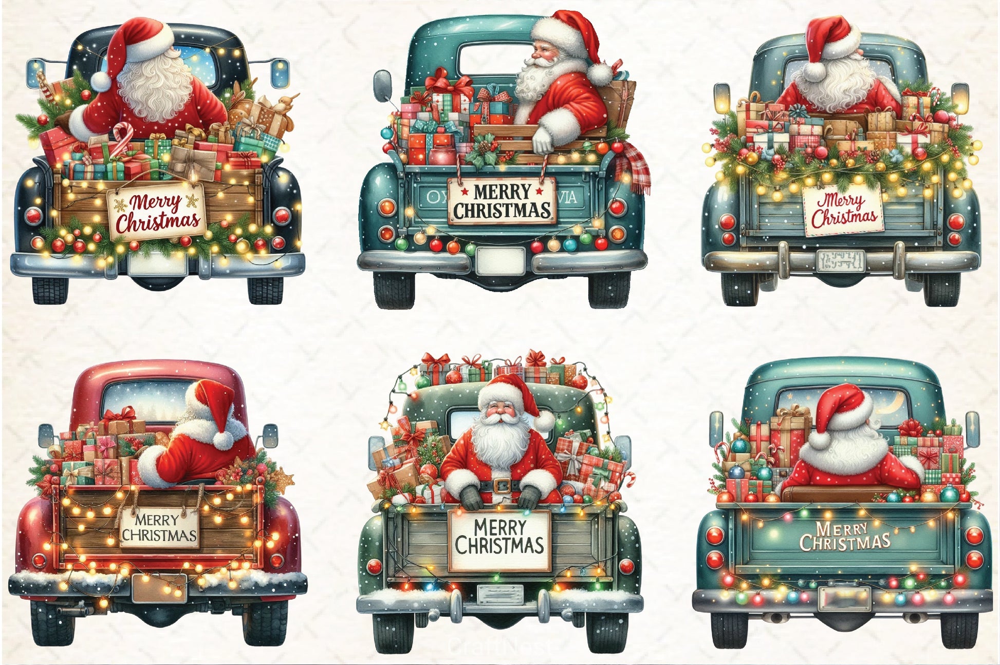 Christmas Gnome & Truck Clipart Bundle 3 - CraftNest - Digital Crafting and Art
