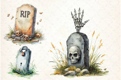 Halloween RIP Clipart Bundle - CraftNest - Digital Crafting and Art