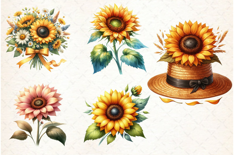 Sunflower Clipart Bundle - CraftNest - Digital Crafting and Art