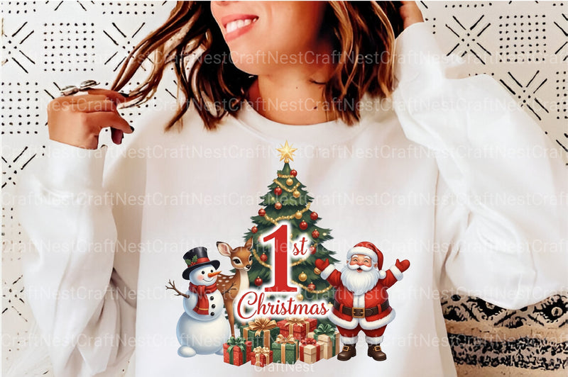 Red Santa Claus First Christmas Clipart Bundle - CraftNest - Digital Crafting and Art