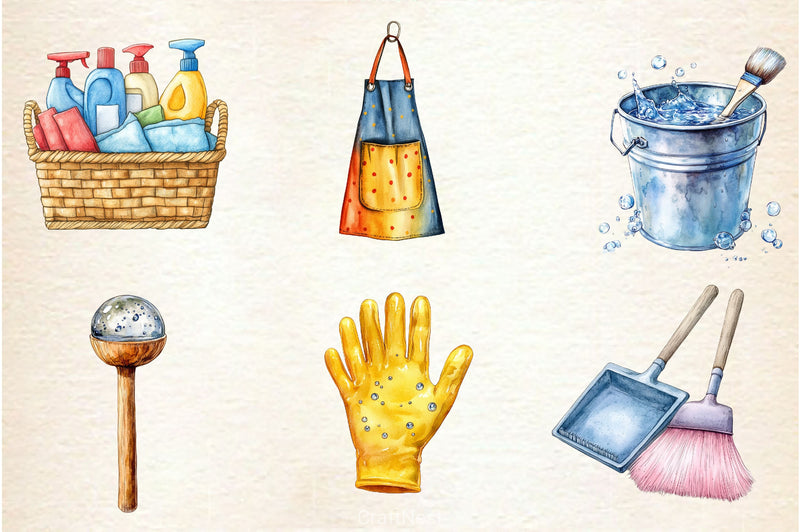 Housekeeping Clipart Bundle - CraftNest - Digital Crafting and Art
