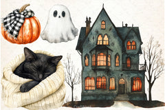 Creepy Cozy Halloween Clipart Bundle 1 - CraftNest - Digital Crafting and Art