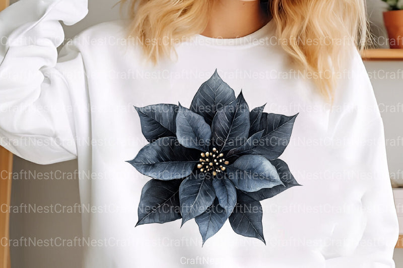 Black and White Christmas Clipart Bundle: Monochrome Winter Holiday Decor - CraftNest - Digital Crafting and Art