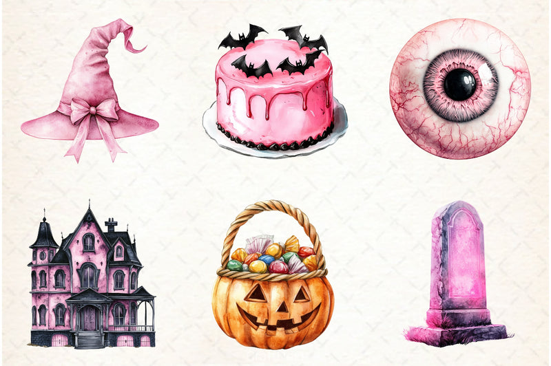 Pink Halloween Clipart Bundle 3 - CraftNest - Digital Crafting and Art