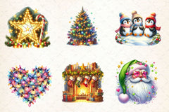 Twinkling Lights Christmas Clipart Bundle 2 - CraftNest - Digital Crafting and Art