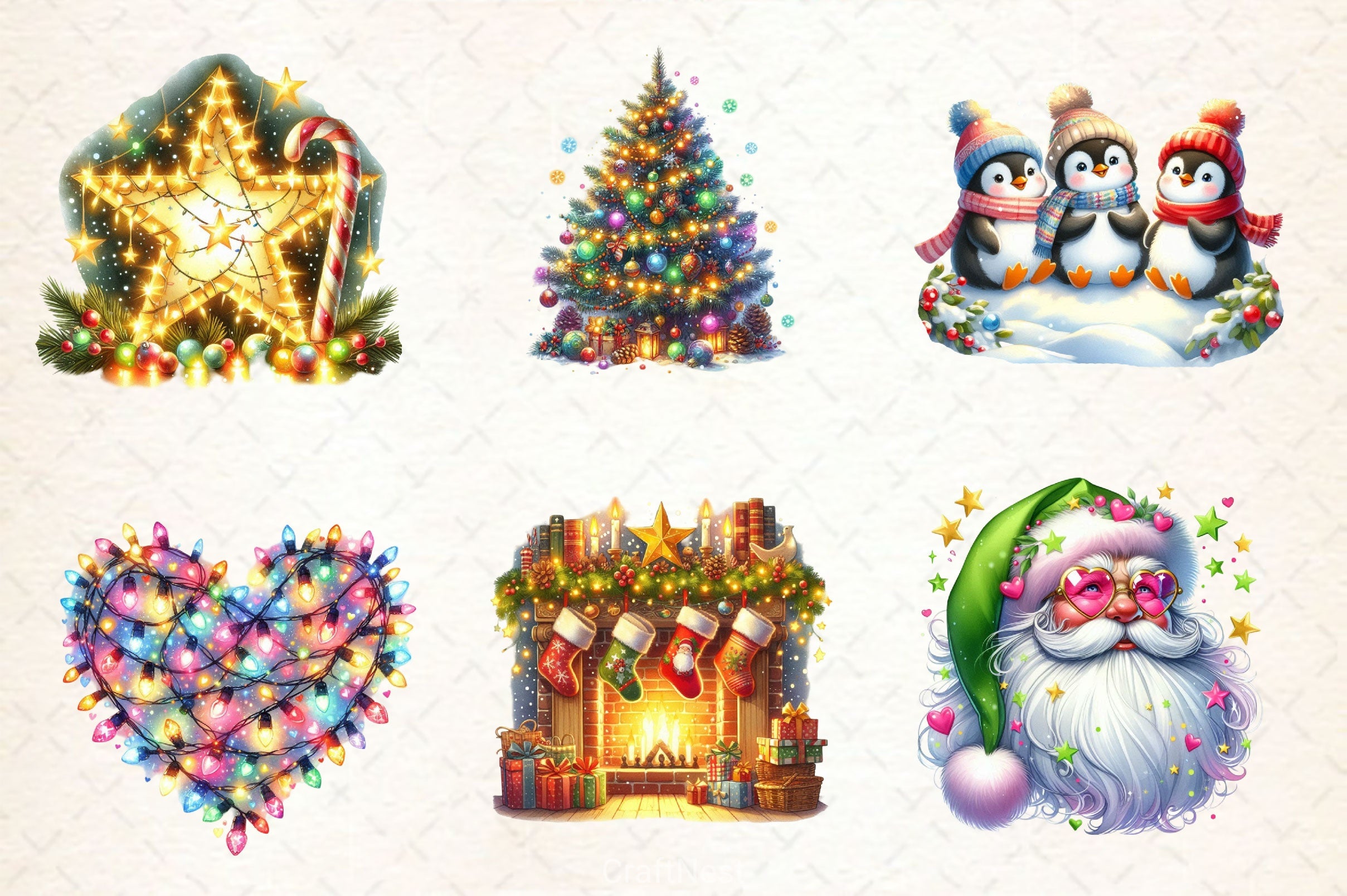 Twinkling Lights Christmas Clipart Bundle 2 - CraftNest - Digital Crafting and Art