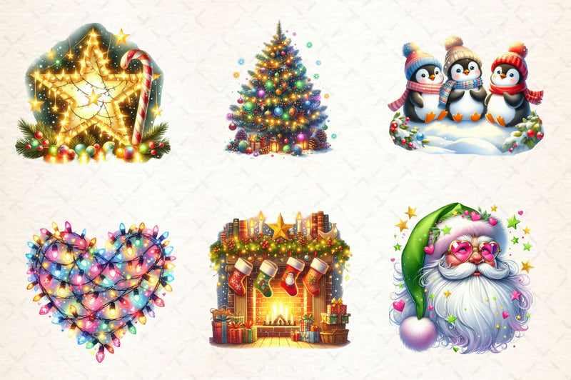 Twinkling Lights Christmas Clipart Bundle 2 - CraftNest - Digital Crafting and Art