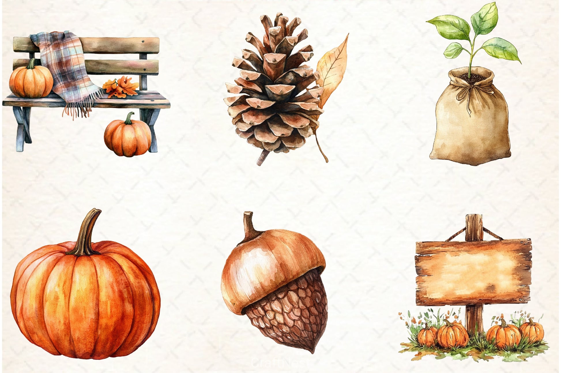 Cozy Fall Farmhouse Clipart Bundle - CraftNest - Digital Crafting and Art