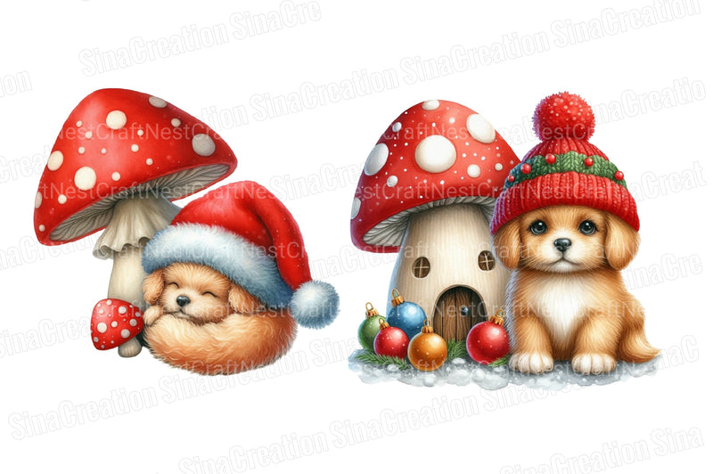 Christmas Dogs Clipart Bundle 1 - CraftNest - Digital Crafting and Art