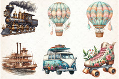 Transportation Clipart Bundle - CraftNest - Digital Crafting and Art