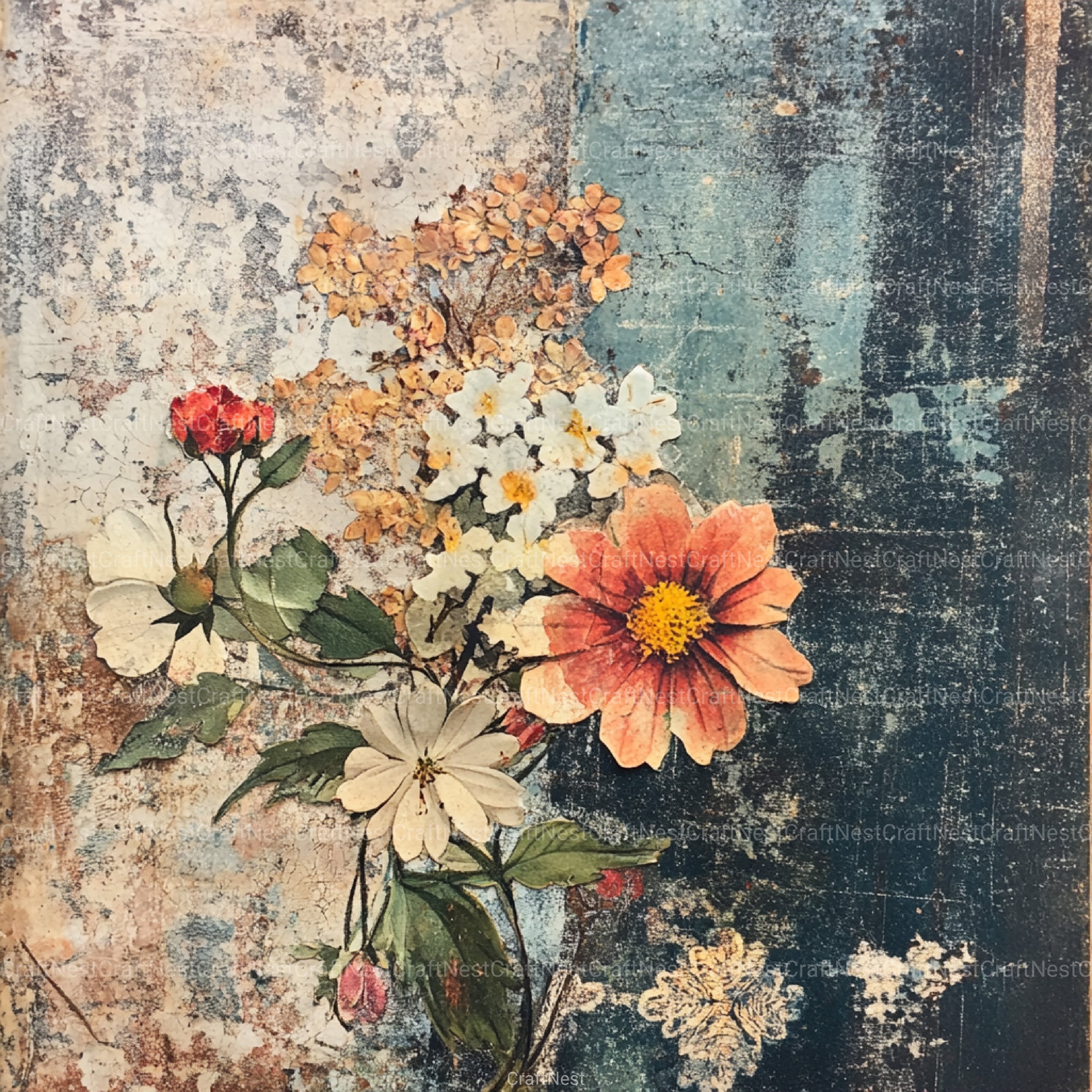 Vintage Floral Collage Clipart Bundle - CraftNest - Digital Crafting and Art