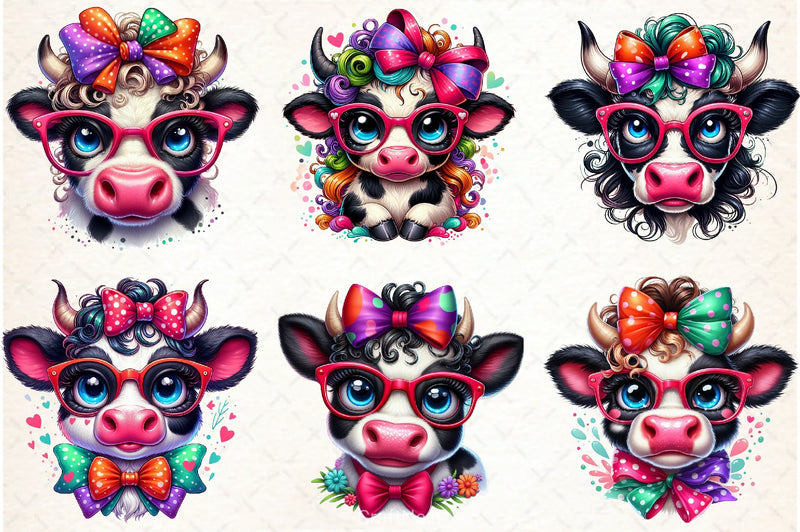 Funny Cow Clipart Bundle 4 - CraftNest - Digital Crafting and Art