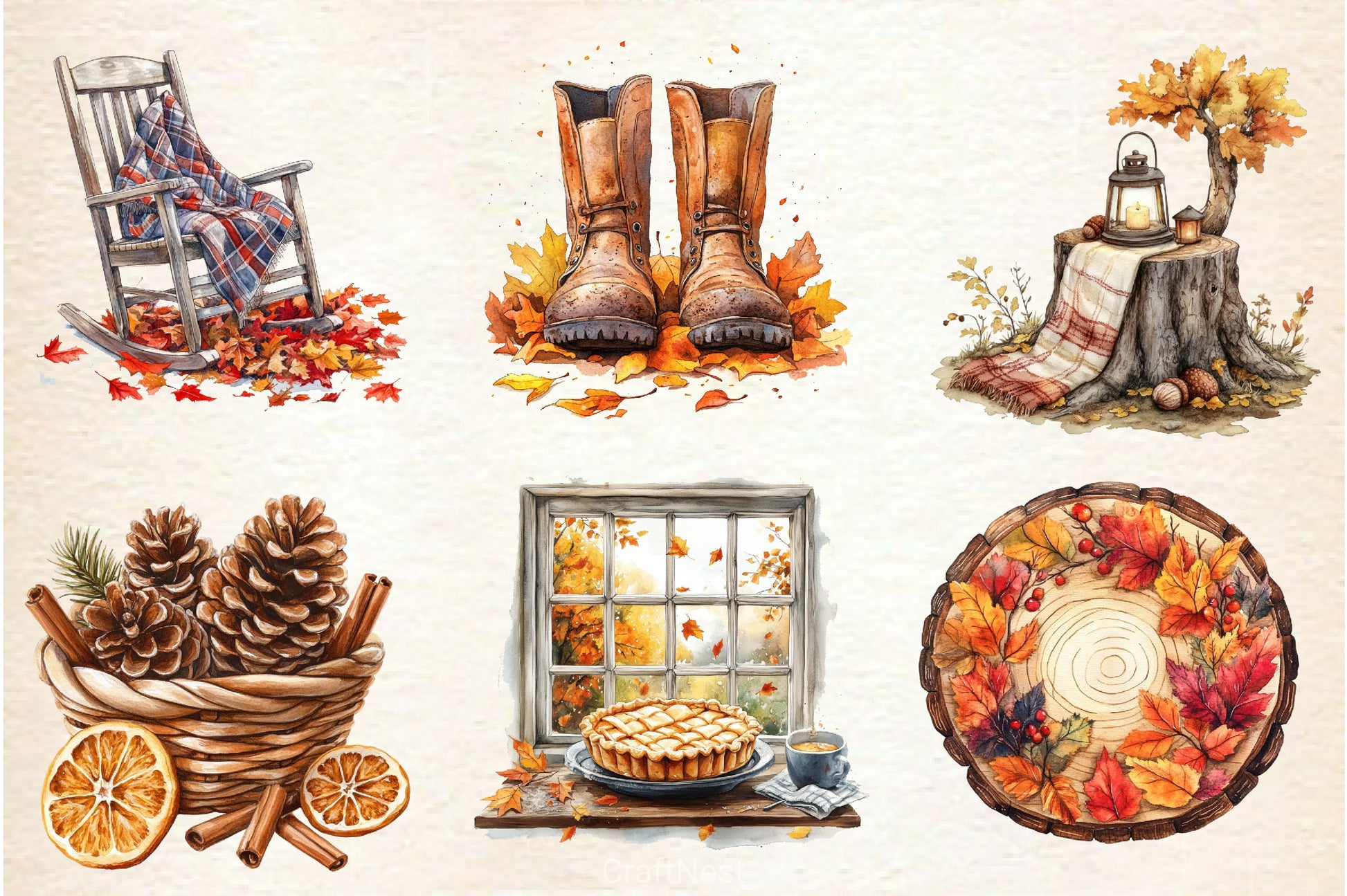 Rustic Autumn Clipart Bundle - CraftNest - Digital Crafting and Art