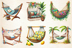 Summer Hammock Clipart Bundle - CraftNest - Digital Crafting and Art