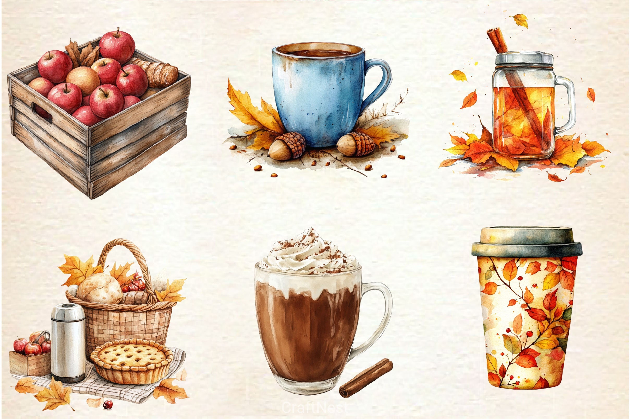 Fall Picnic Clipart Bundle 2 - CraftNest - Digital Crafting and Art