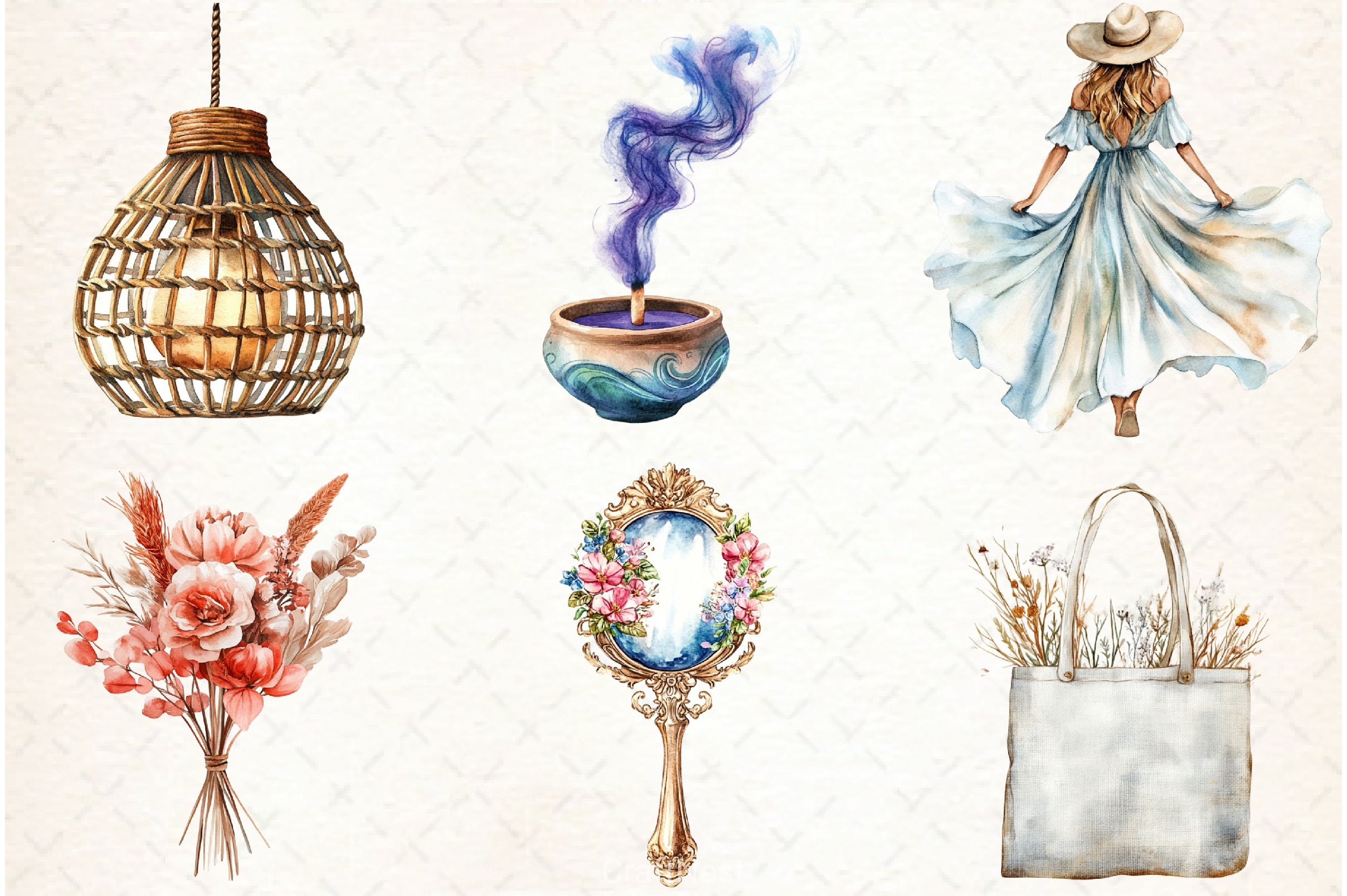 Boho Lifestyle Clipart Bundle - CraftNest - Digital Crafting and Art