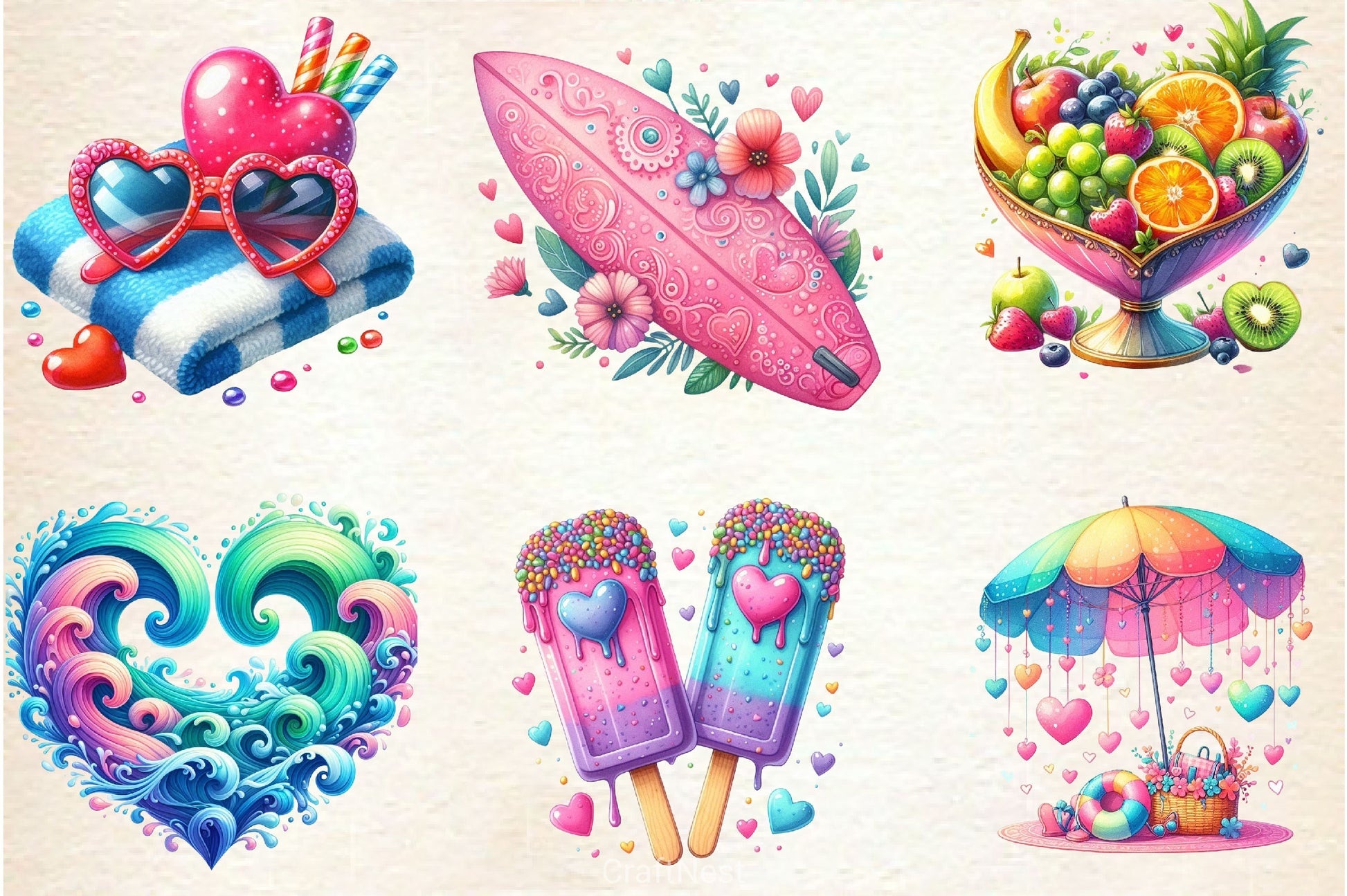Love Summer Clipart Bundle 2 - CraftNest - Digital Crafting and Art